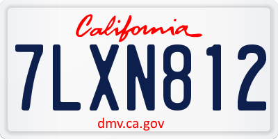 CA license plate 7LXN812