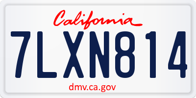 CA license plate 7LXN814