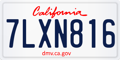 CA license plate 7LXN816