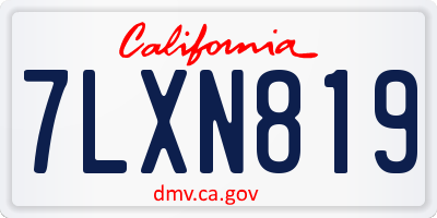 CA license plate 7LXN819