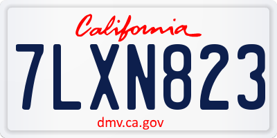 CA license plate 7LXN823