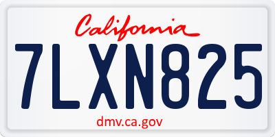 CA license plate 7LXN825