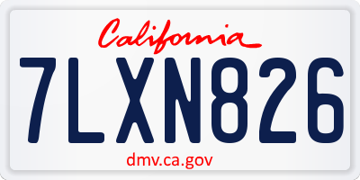 CA license plate 7LXN826