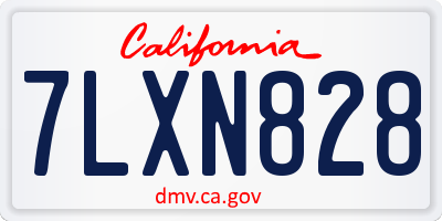 CA license plate 7LXN828