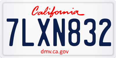 CA license plate 7LXN832
