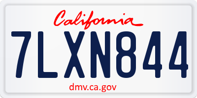 CA license plate 7LXN844