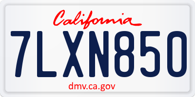 CA license plate 7LXN850