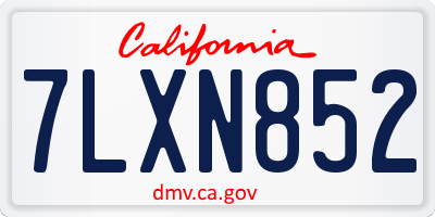 CA license plate 7LXN852