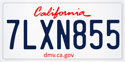 CA license plate 7LXN855