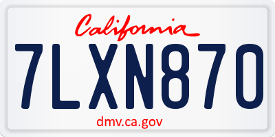 CA license plate 7LXN870