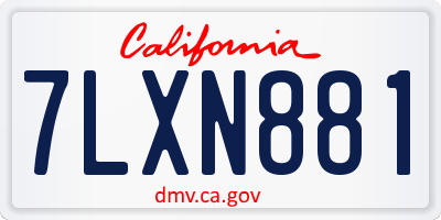 CA license plate 7LXN881