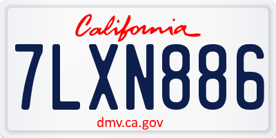 CA license plate 7LXN886