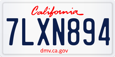 CA license plate 7LXN894