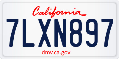 CA license plate 7LXN897