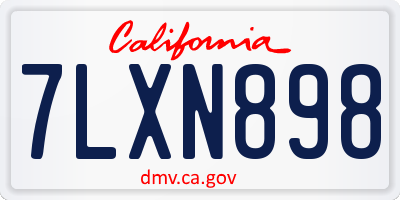 CA license plate 7LXN898