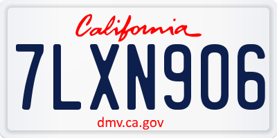 CA license plate 7LXN906
