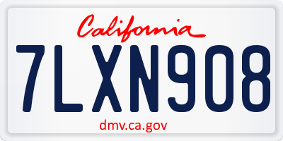CA license plate 7LXN908