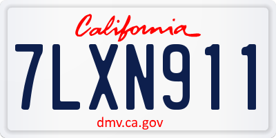 CA license plate 7LXN911