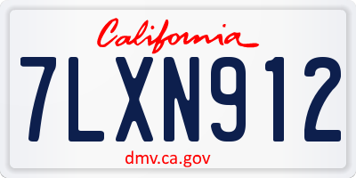 CA license plate 7LXN912