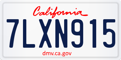CA license plate 7LXN915