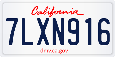 CA license plate 7LXN916