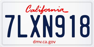 CA license plate 7LXN918