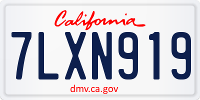CA license plate 7LXN919