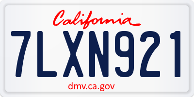 CA license plate 7LXN921