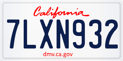 CA license plate 7LXN932
