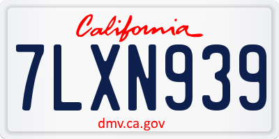 CA license plate 7LXN939