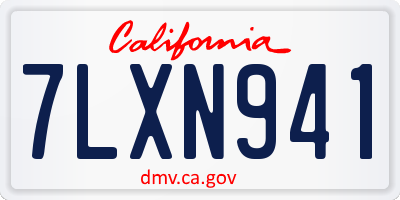 CA license plate 7LXN941