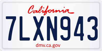 CA license plate 7LXN943