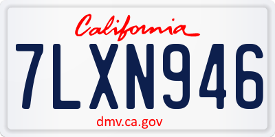CA license plate 7LXN946
