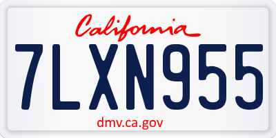 CA license plate 7LXN955