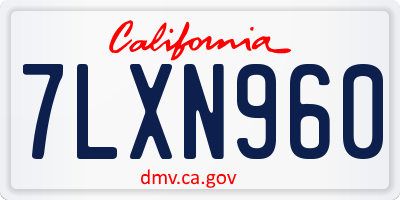 CA license plate 7LXN960