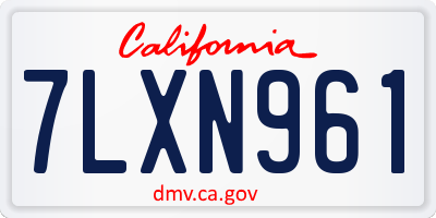 CA license plate 7LXN961