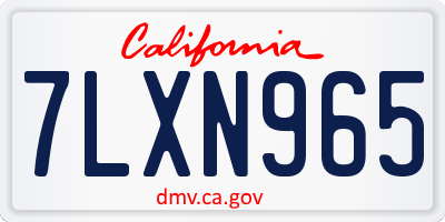 CA license plate 7LXN965