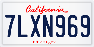 CA license plate 7LXN969