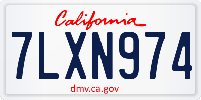 CA license plate 7LXN974
