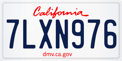 CA license plate 7LXN976