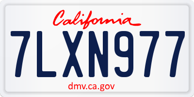 CA license plate 7LXN977
