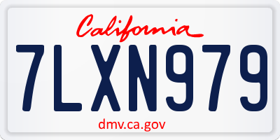 CA license plate 7LXN979