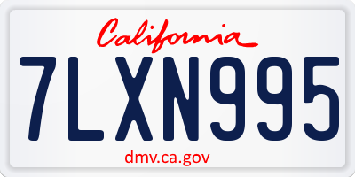 CA license plate 7LXN995