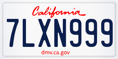 CA license plate 7LXN999