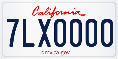 CA license plate 7LXO000