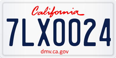 CA license plate 7LXO024