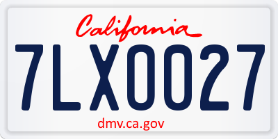 CA license plate 7LXO027