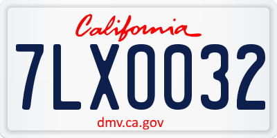 CA license plate 7LXO032
