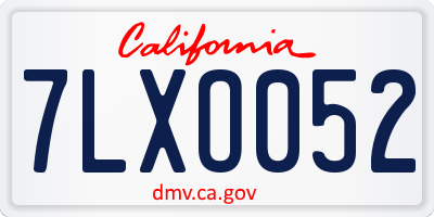 CA license plate 7LXO052