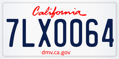 CA license plate 7LXO064